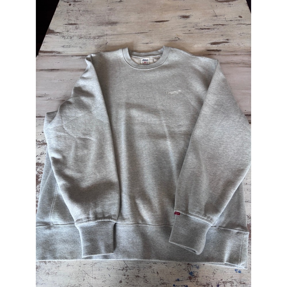 LEVI'S sweatshirt mens large gray relaxed fit crewneck logo A9244-0001